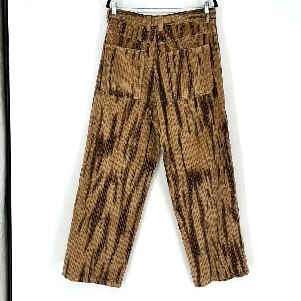 Vintage Y2K Koman Tan & Brown Baggy Wide Leg Corduroy 